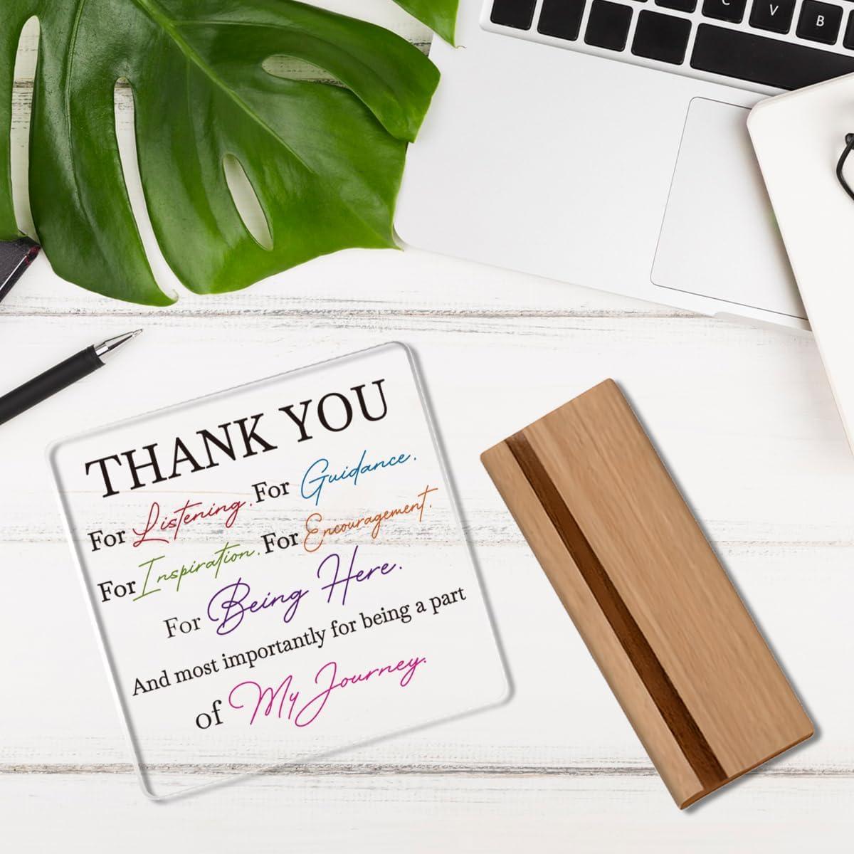 Señal Acrílica de Agradecimiento HTBIG 10x10 cm con Soporte