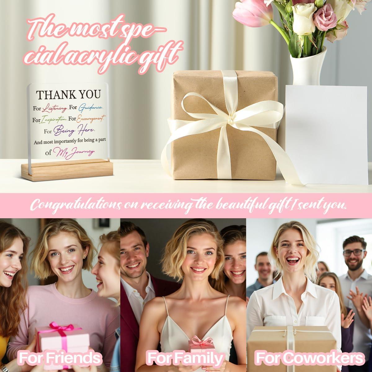 Señal Acrílica de Agradecimiento HTBIG 10x10 cm con Soporte