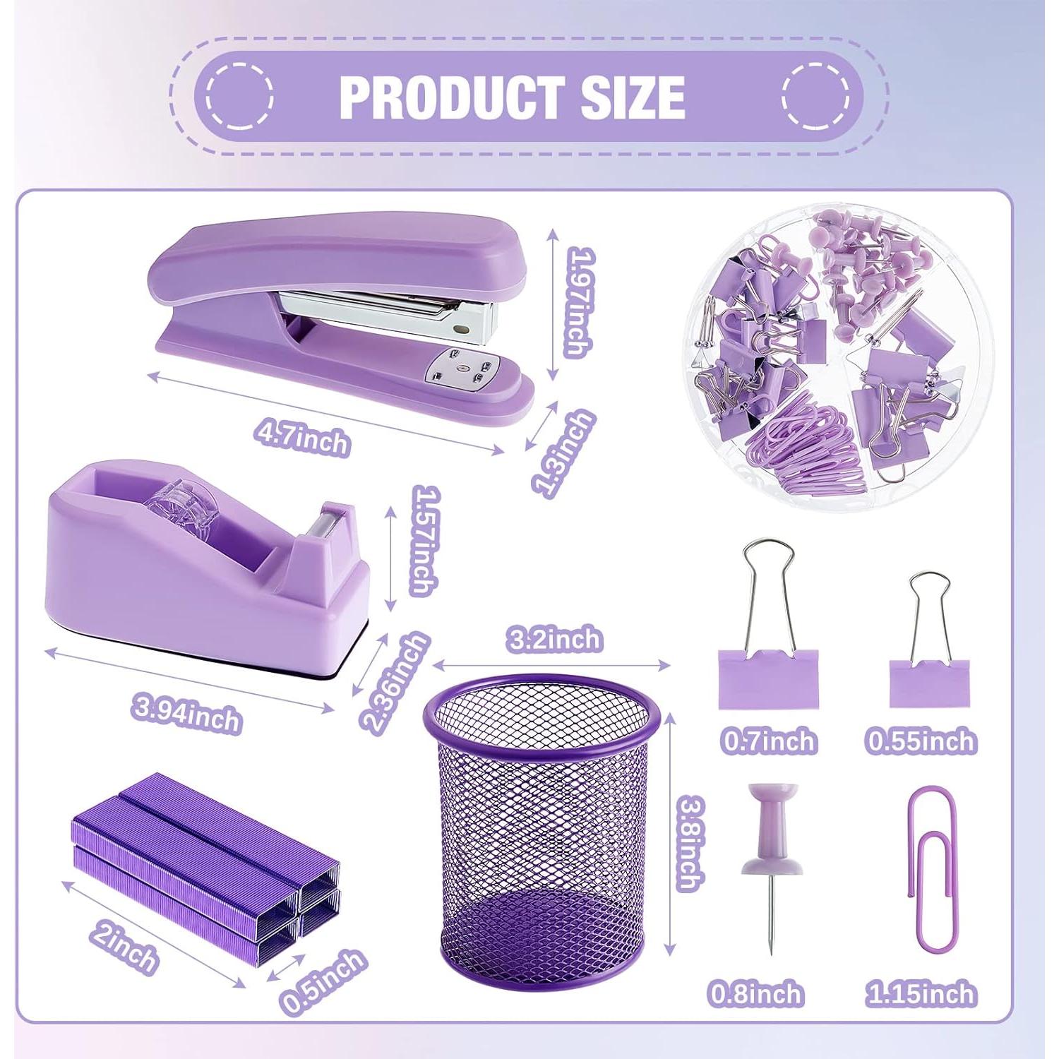 Set de Suministros de Oficina Morados Gueevin - 13 Piezas