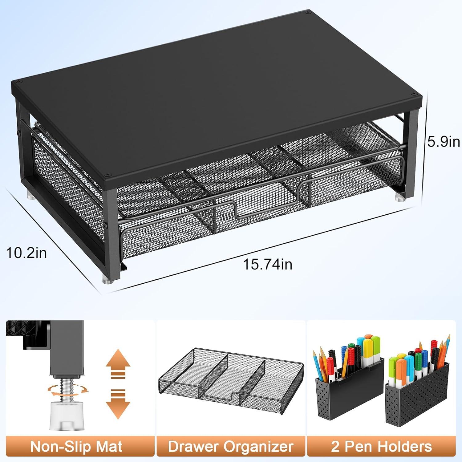 Soporte para Monitor Ergonomico Gianotter con Cajón y Portalápices
