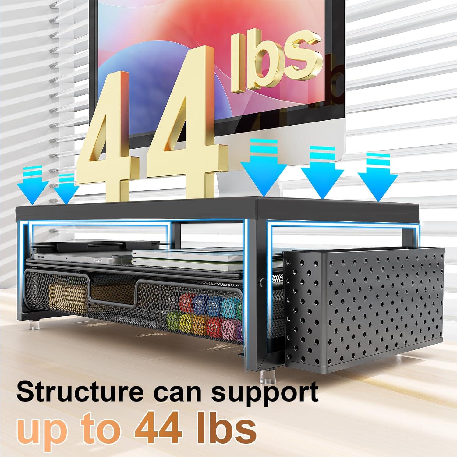 Soporte para Monitor Ergonomico Gianotter con Cajón y Portalápices