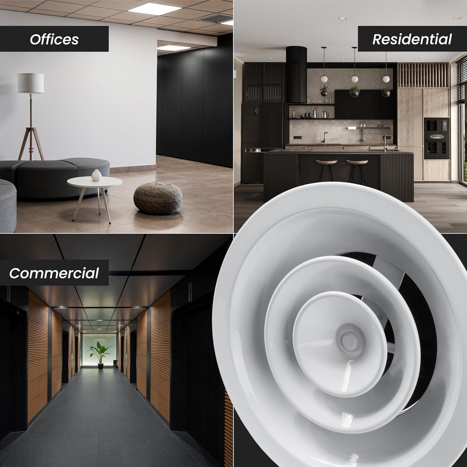 Difusor de Techo Redondo Repa Market 10" Aluminio Blanco