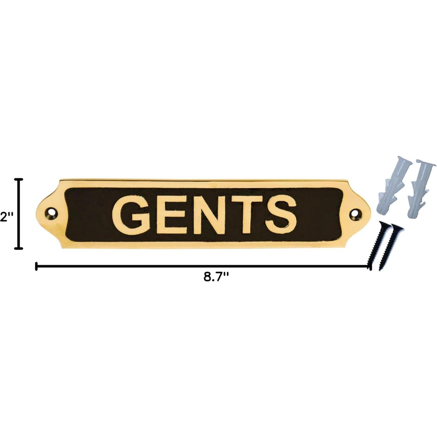 Placa de Puerta de Latón Sam Star 23x5 cm DIY Caballeros