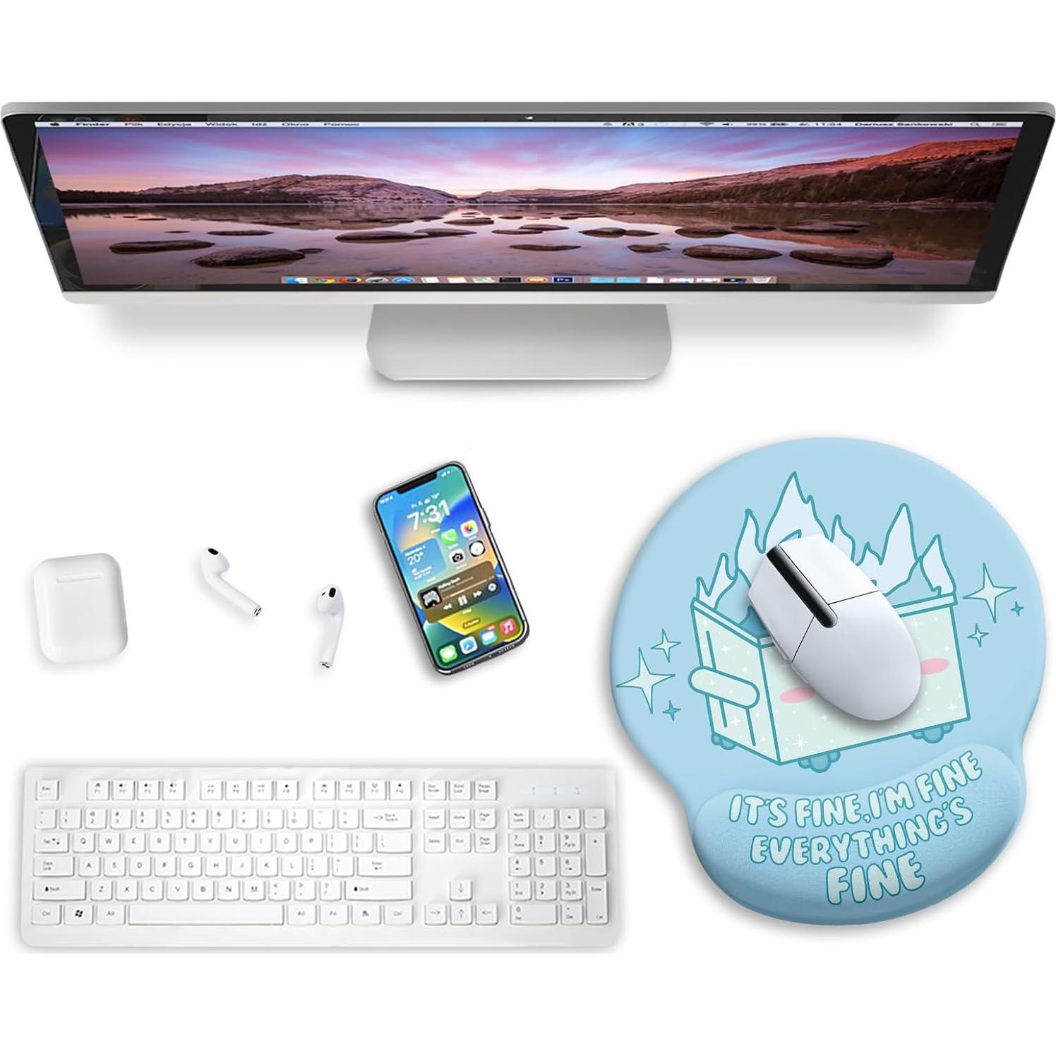 Alfombrilla de Ratón Ergonómica Blusabaca con Reposamuñecas