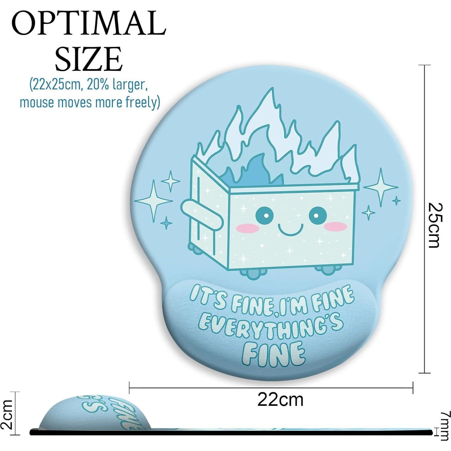 Alfombrilla de Ratón Ergonómica Blusabaca con Reposamuñecas