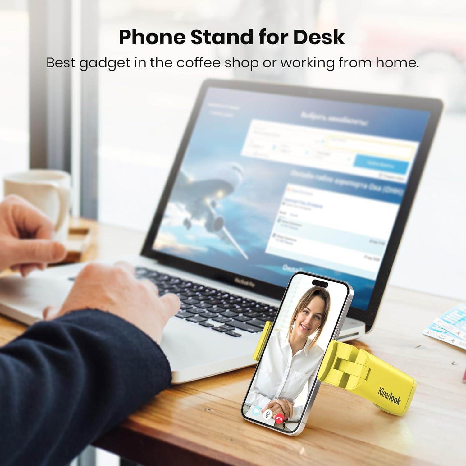 Soporte para Teléfono Klearlook 4 en 1 Ajustable Amarillo