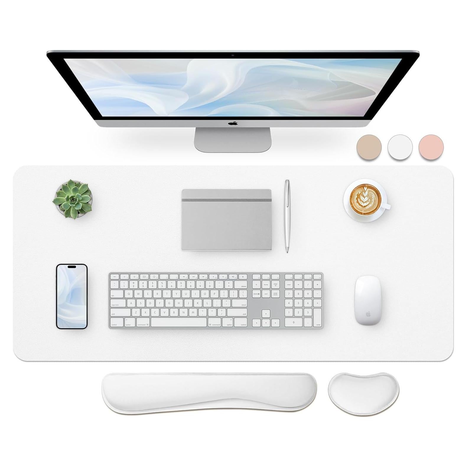 Alfombrilla de escritorio grande Bloss 90x40 cm con reposamuñecas