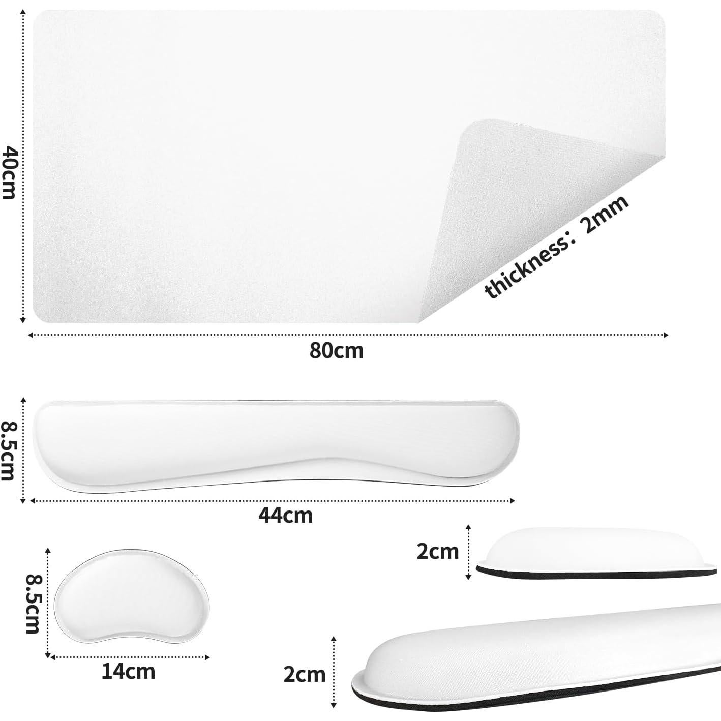 Alfombrilla de escritorio grande Bloss 90x40 cm con reposamuñecas