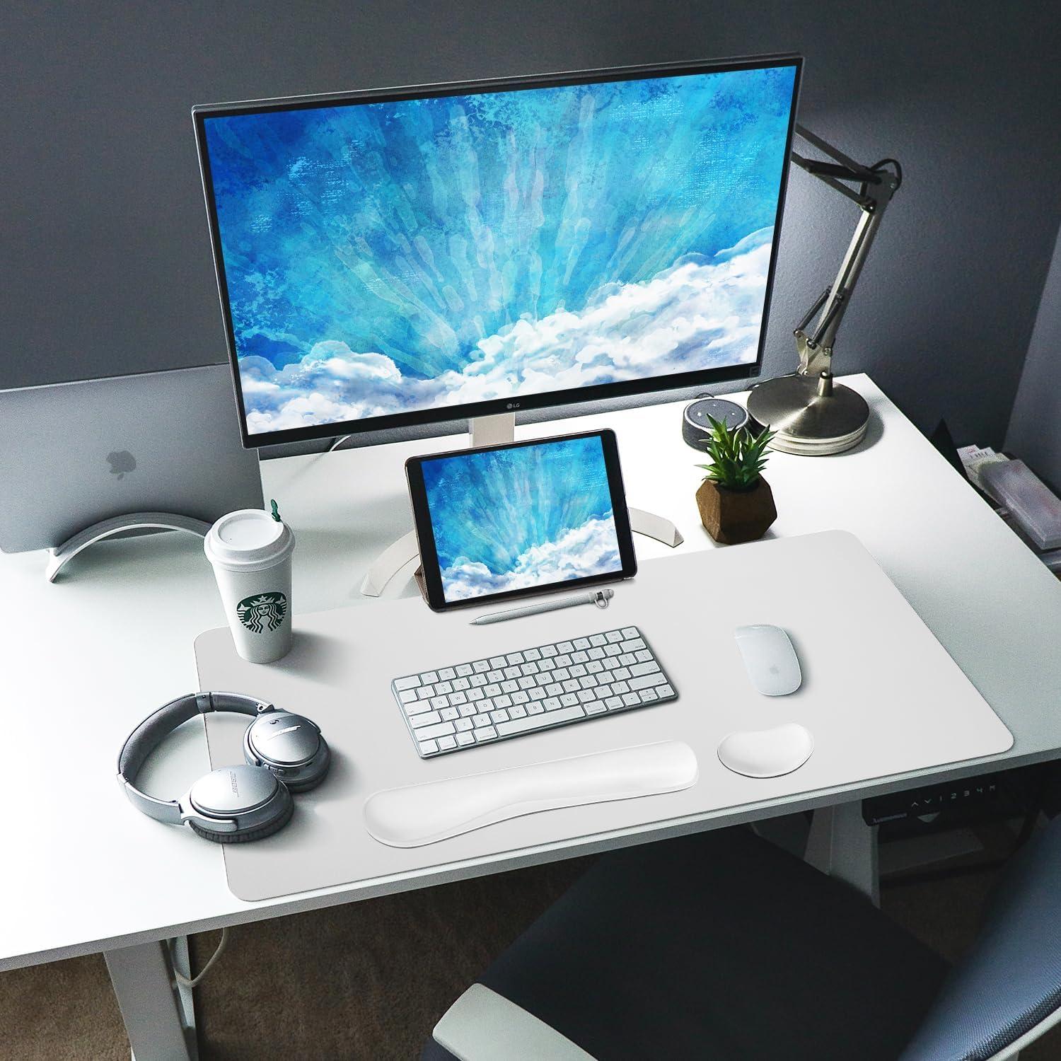 Alfombrilla de escritorio grande Bloss 90x40 cm con reposamuñecas