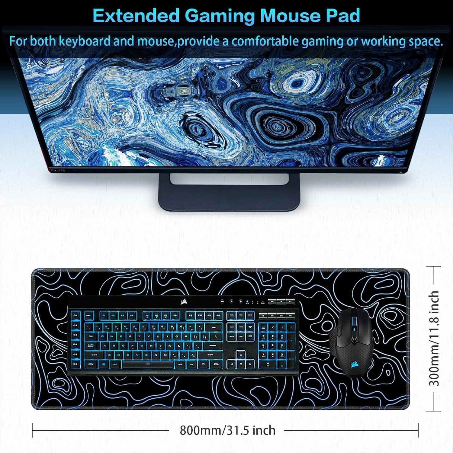 Alfombrilla de Ratón Gaming Canjoy 80x30 cm Topográfica