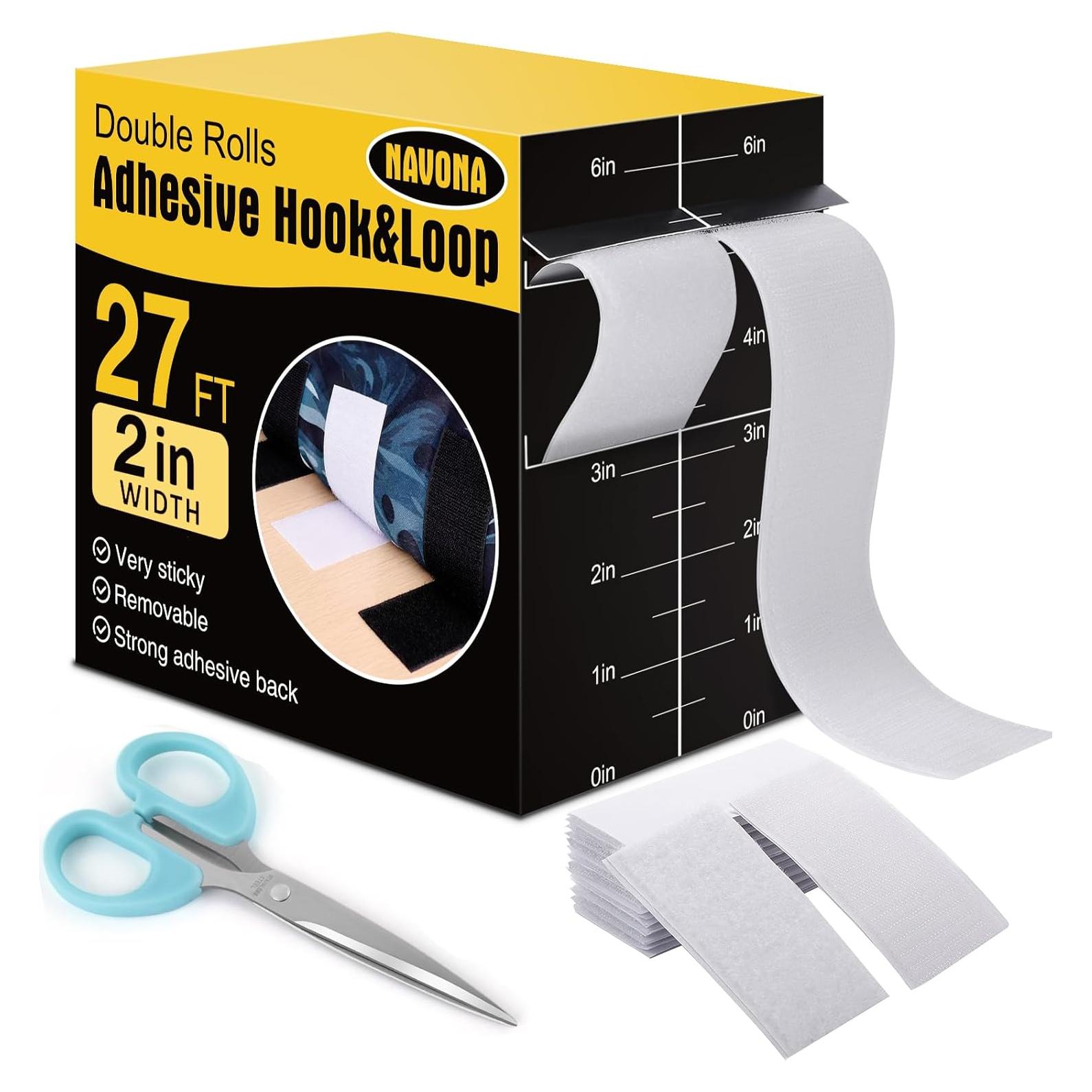 Cinta de Gancho y Bucle Navona 27 pies x 5,08 cm Blanca