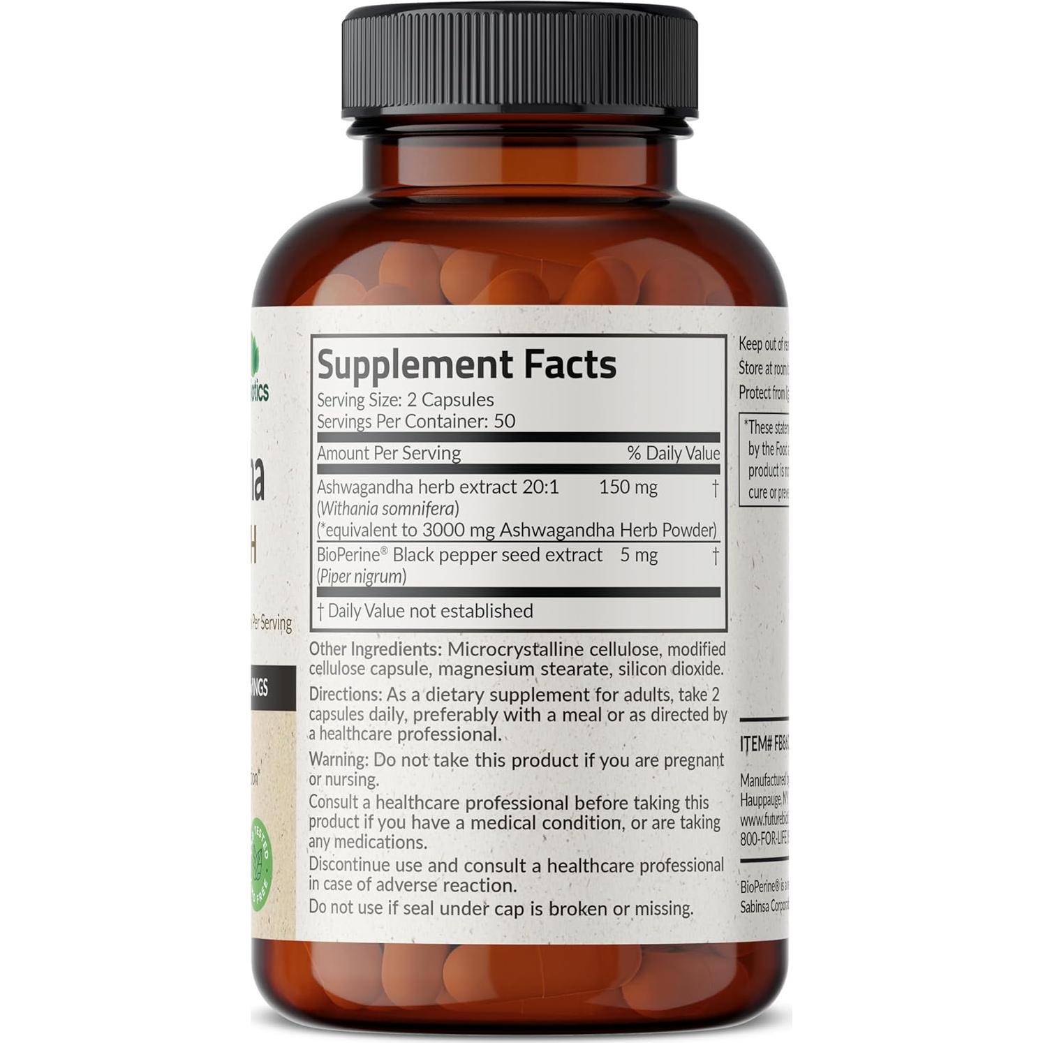 Futurebiotics Ashwagandha 150mg 100 Cápsulas Vegetarianas