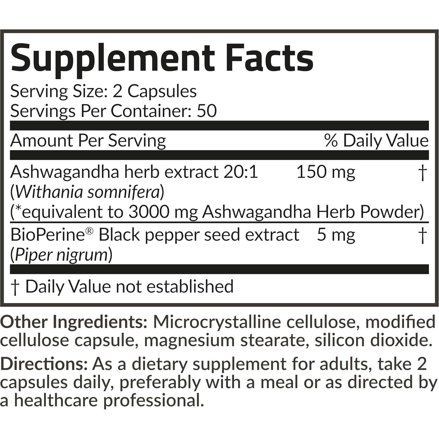 Futurebiotics Ashwagandha 150mg 100 Cápsulas Vegetarianas