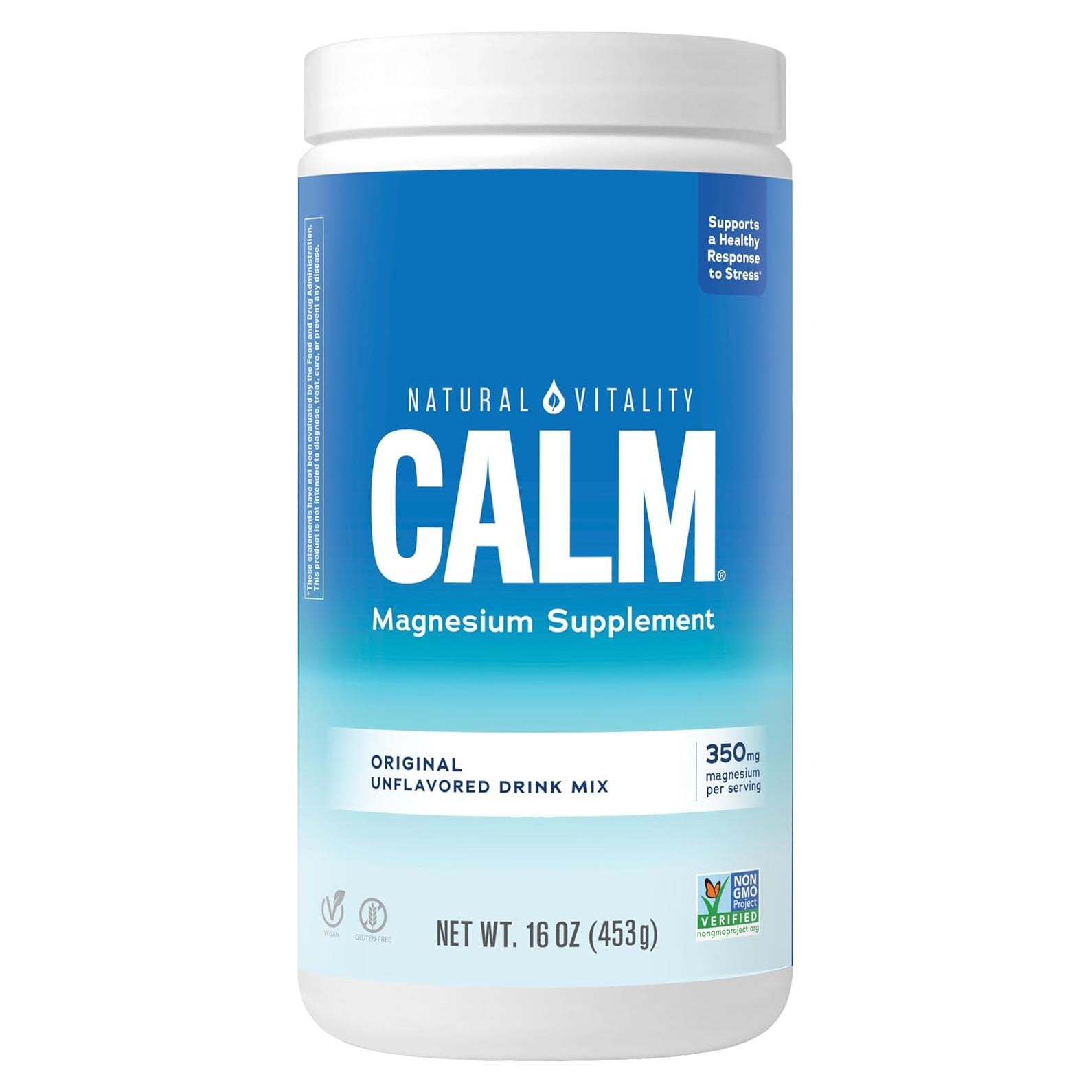 Suplemento de Magnesio en Polvo Natural Vitality CALM 453.6 g