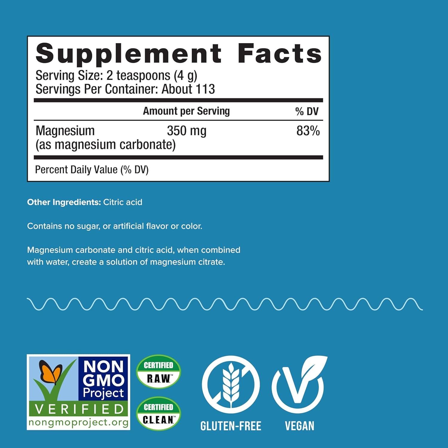 Suplemento de Magnesio en Polvo Natural Vitality CALM 453.6 g