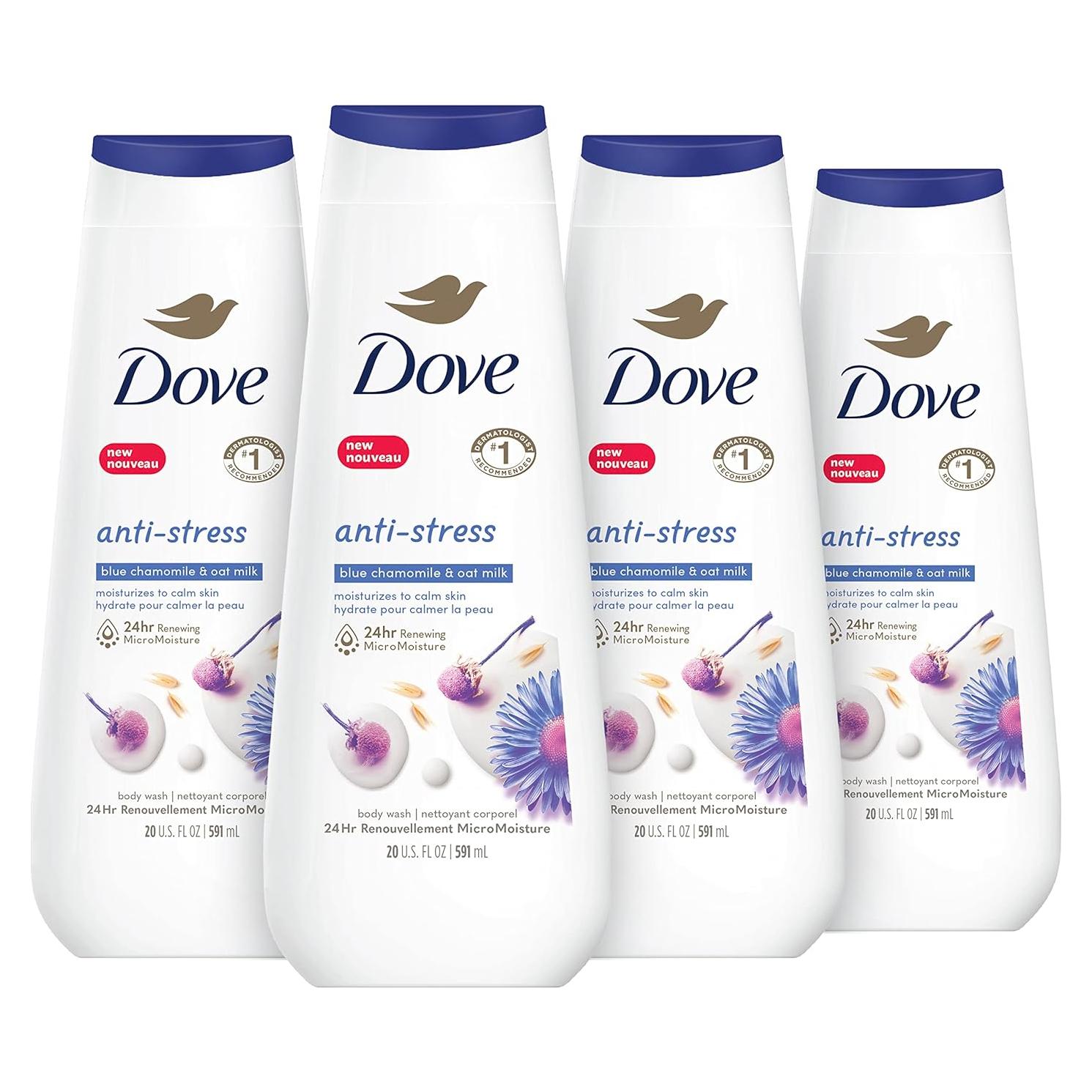 Dove Gel de Ducha Antiestrés 4x500ml Manzanilla y Avena