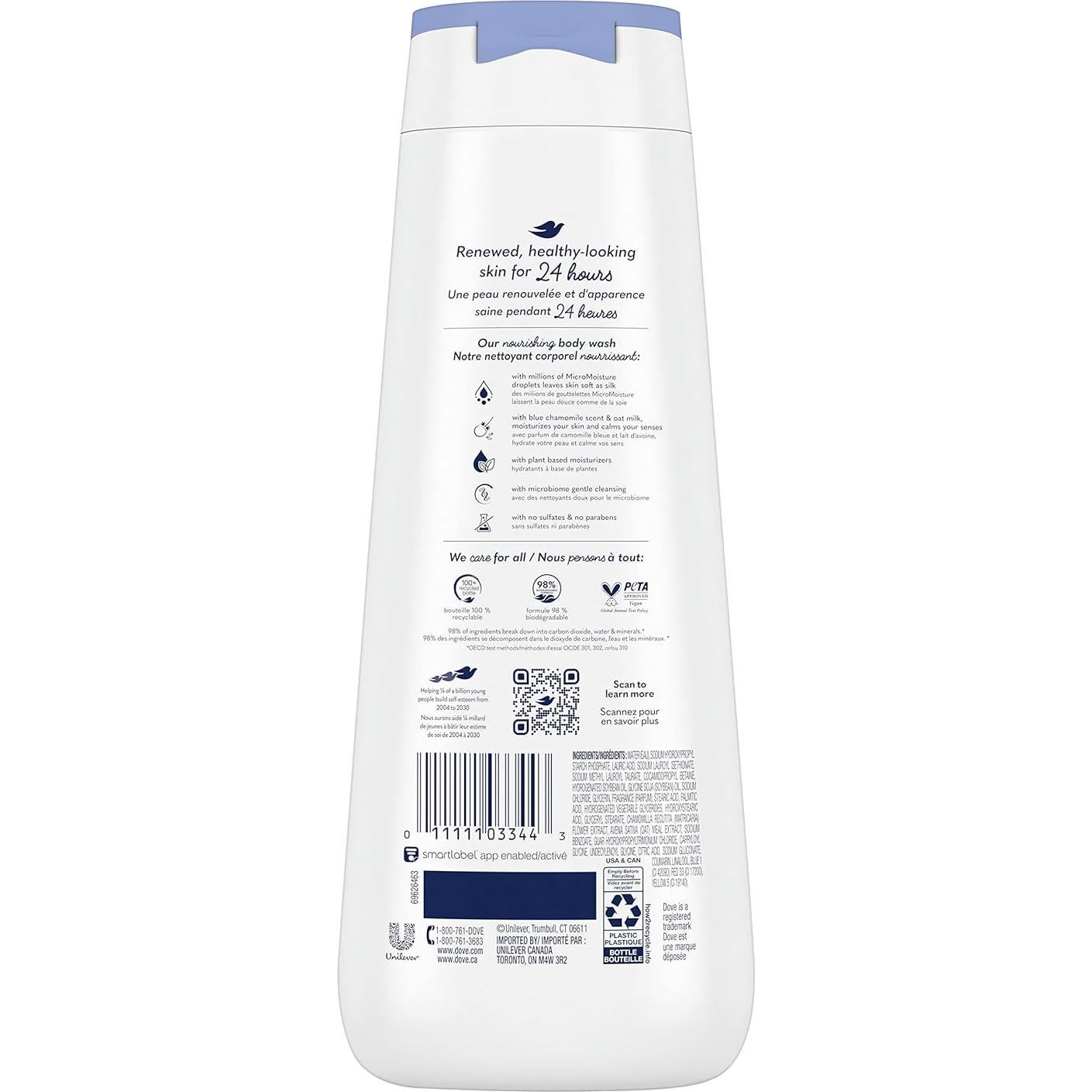 Dove Gel de Ducha Antiestrés 4x500ml Manzanilla y Avena