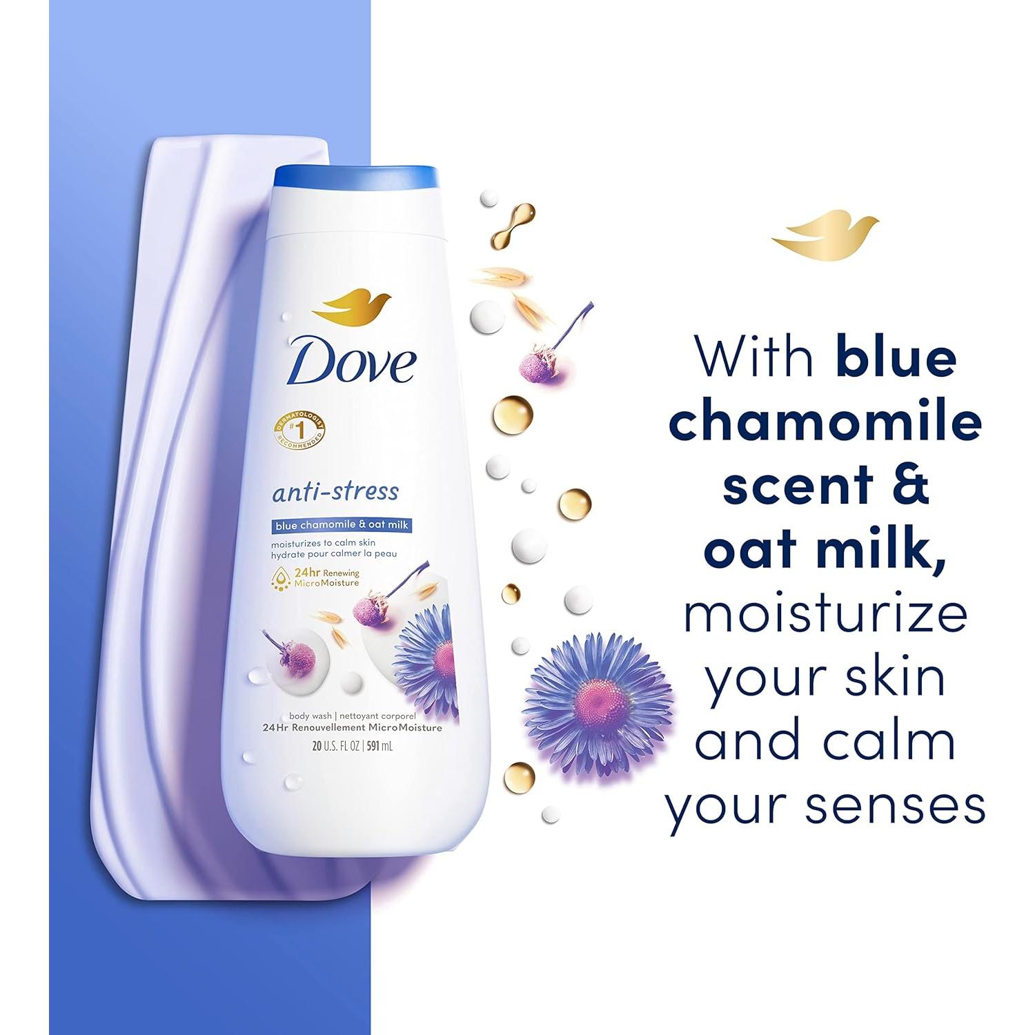 Dove Gel de Ducha Antiestrés 4x500ml Manzanilla y Avena