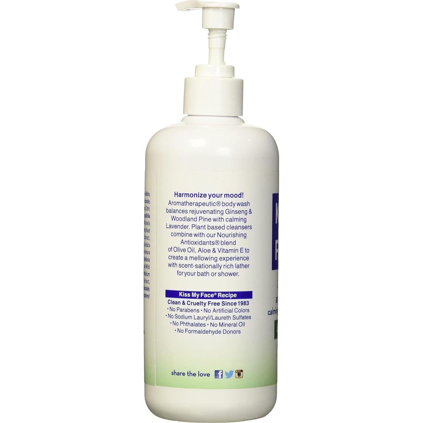 Gel de Ducha Anti-Estrés Kiss My Face 473 ml Ginseng Pino