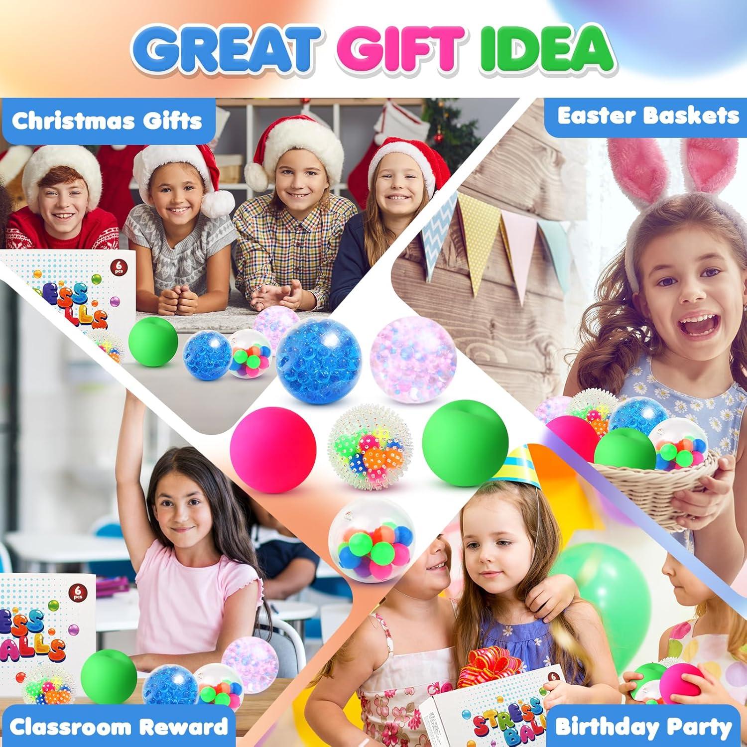 Set de 6 Pelotas Antiestrés Lemostaar para Adultos y Niños