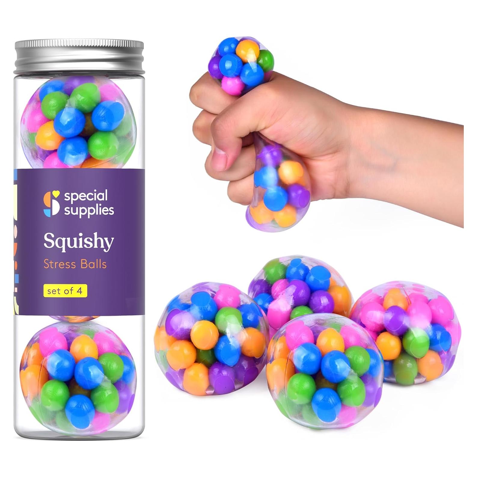 Pelotas Antiestrés Squishy Special Supplies - Paquete de 4