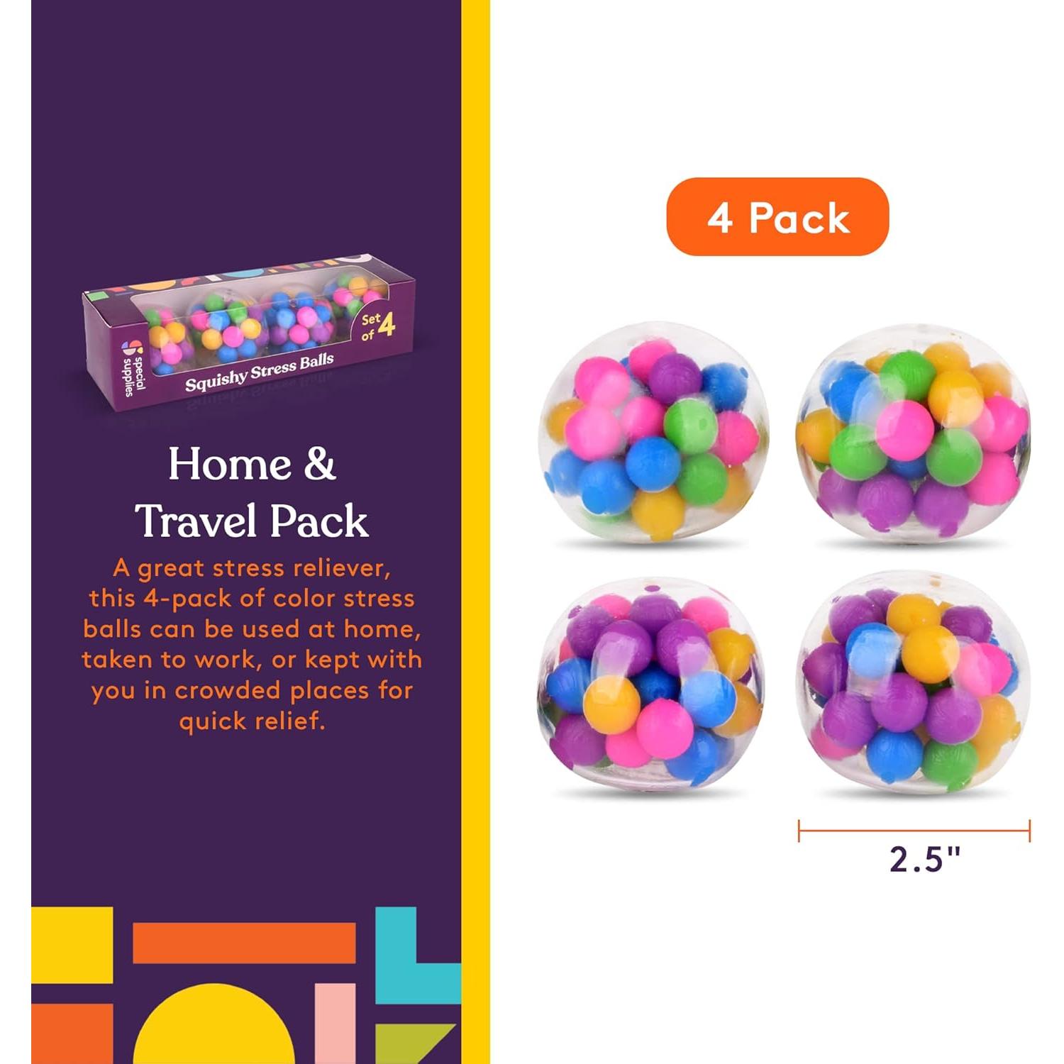 Pelotas Antiestrés Squishy Special Supplies - Paquete de 4