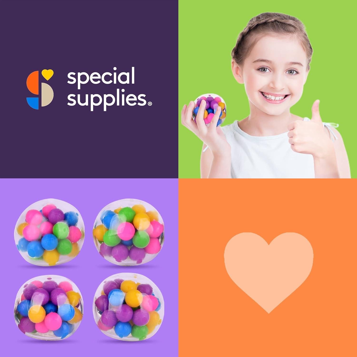 Pelotas Antiestrés Squishy Special Supplies - Paquete de 4