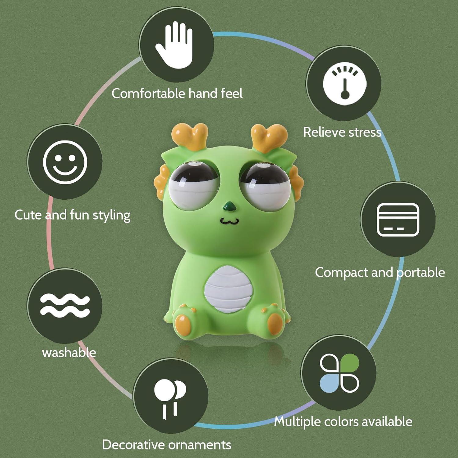 Juguete Antiestrés Dragón Ojos Saltones JH-0311 Verde