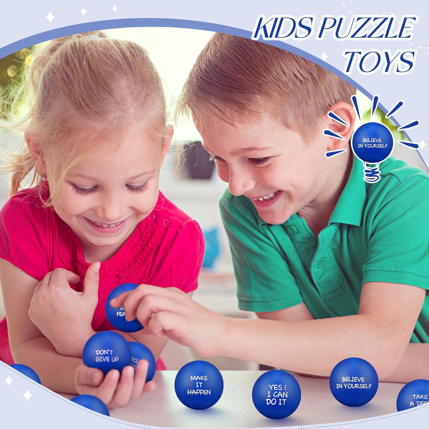 Shappy 72 Pelotas de Estrés Motivacionales Azul 4 cm