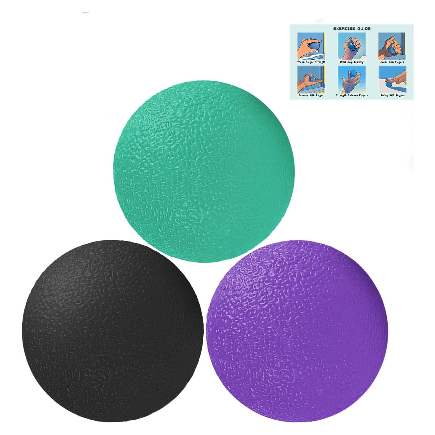 Paquete de 3 Pelotas Antiestrés RIDEHILL para Mano