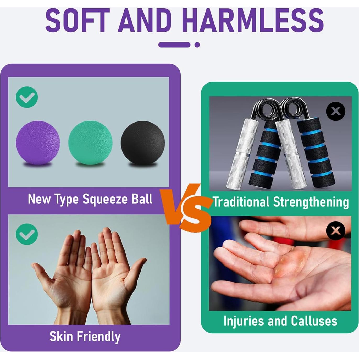 Paquete de 3 Pelotas Antiestrés RIDEHILL para Mano