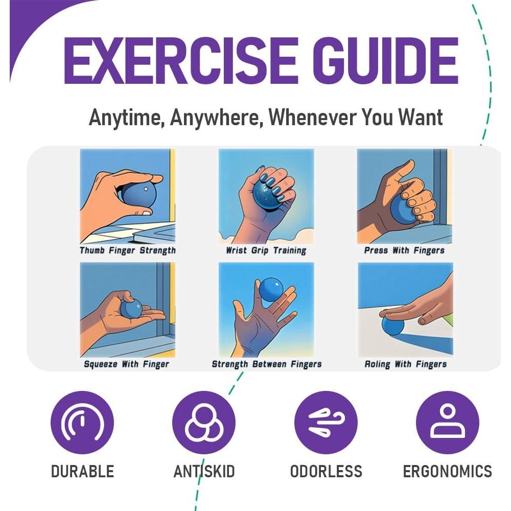 Paquete de 3 Pelotas Antiestrés RIDEHILL para Mano