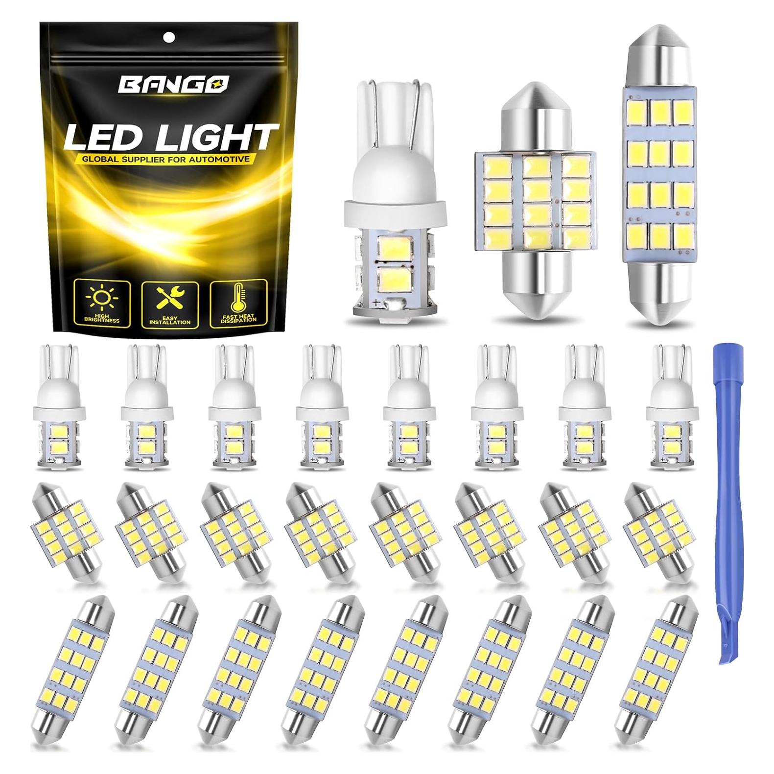 BANGO 24 Bombillas LED 12V Luz Interior Automóvil Blanco