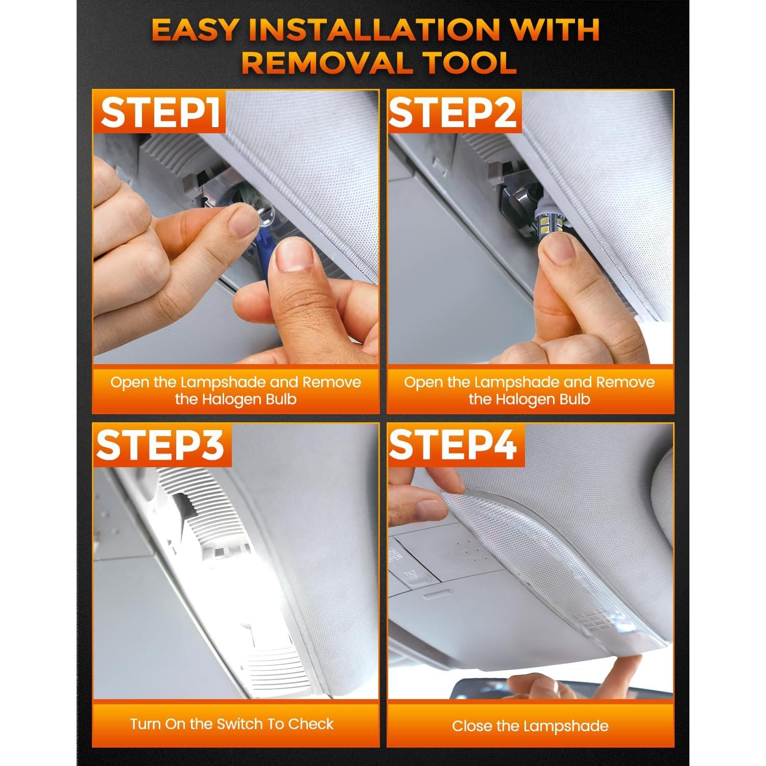 BANGO 24 Bombillas LED 12V Luz Interior Automóvil Blanco