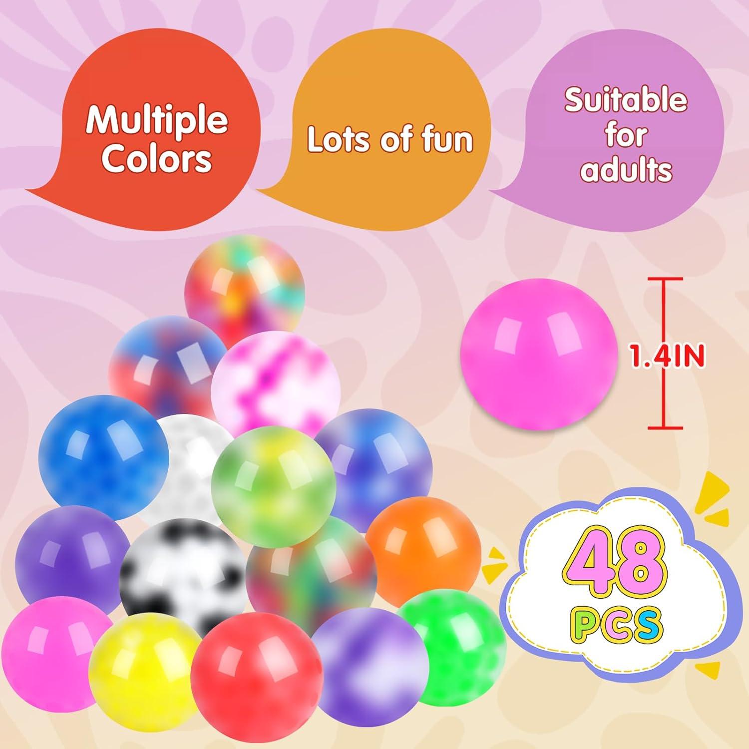 Paquete de 48 Pelotas Antiestrés VISCOO 3,56 cm Colores Variados