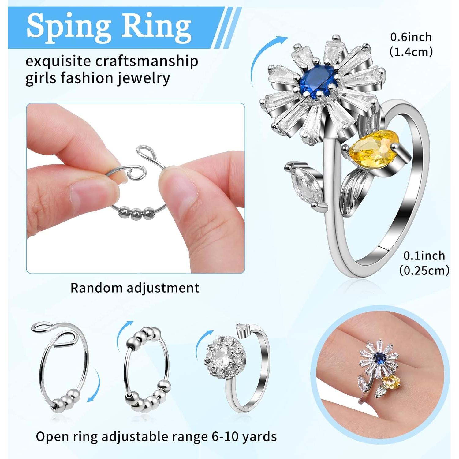 Cruzix 12 Anillos Antiestrés Acero Inoxidable Ajustables