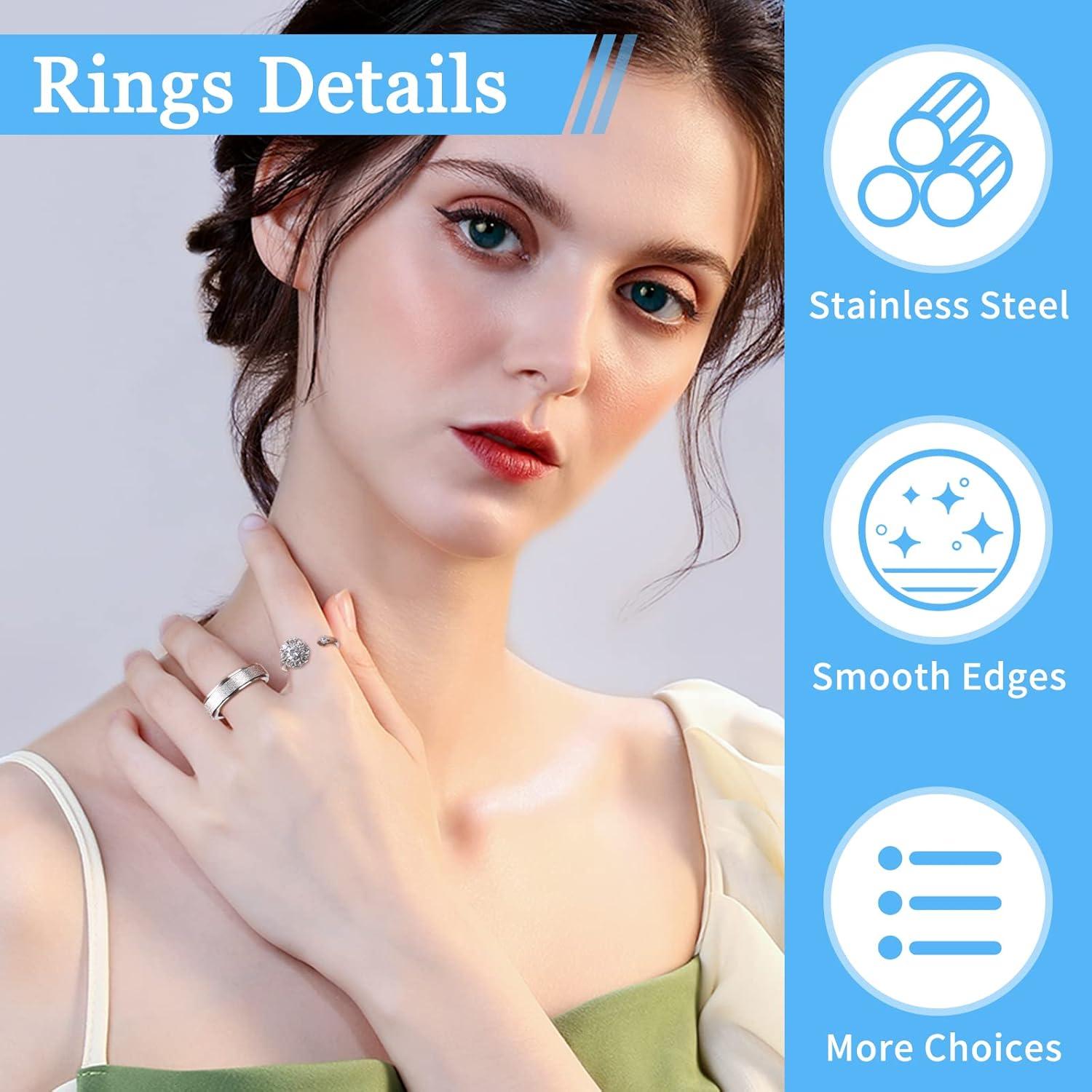 Cruzix 12 Anillos Antiestrés Acero Inoxidable Ajustables