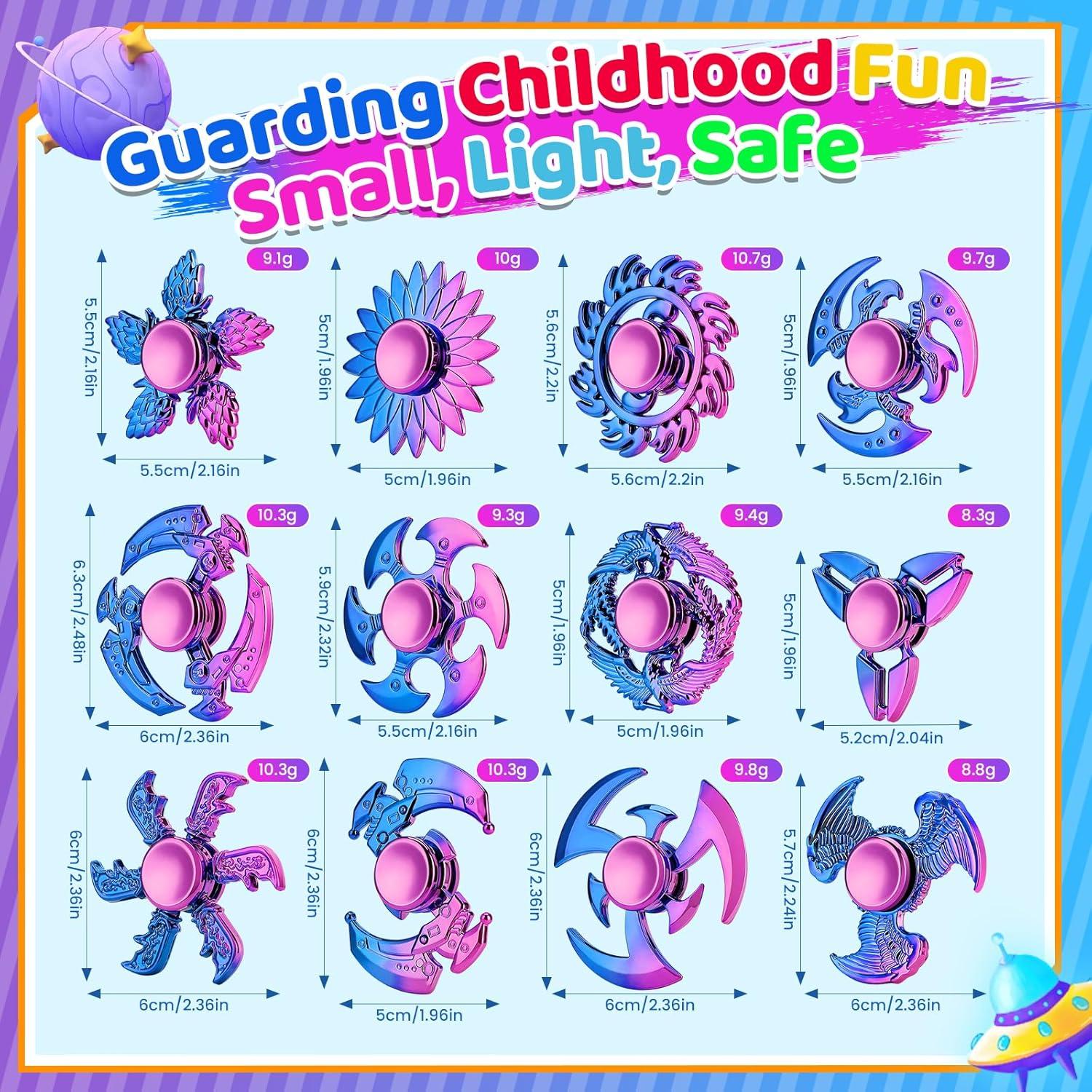 Paquete de 12 Spinners de Plástico Jawhock Antiestrés