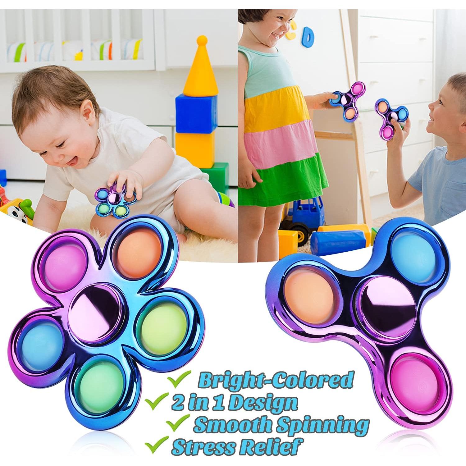 Paquete de 3 Fidget Spinner Antiestrés Jawhock Morado Azul