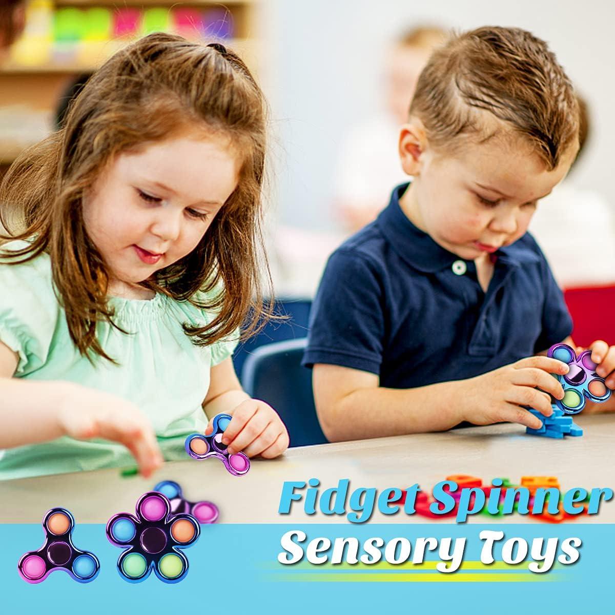 Paquete de 3 Fidget Spinner Antiestrés Jawhock Morado Azul