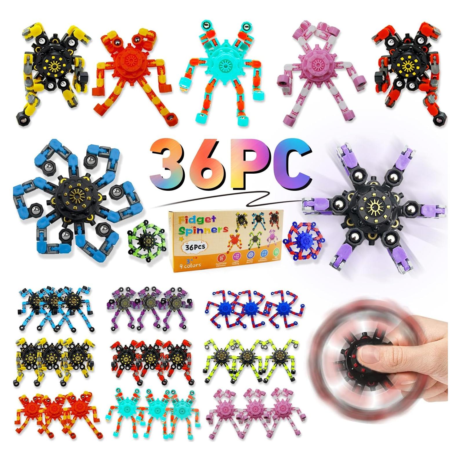 Fidget Spinners Transformables Irvotbes 36 Piezas Alivio Estrés