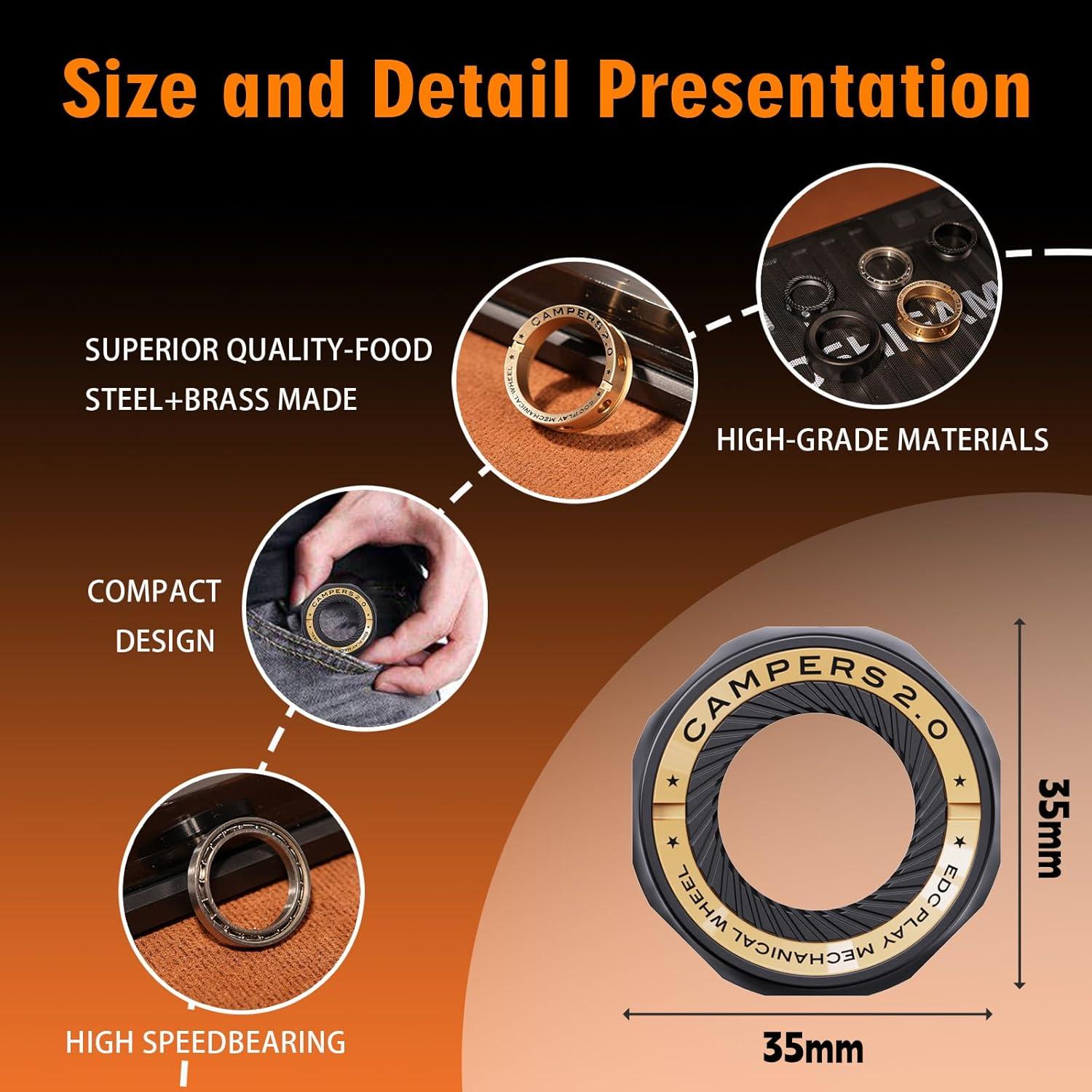 Anillo Fidget Magnético Berotok Alivio Estrés Acero Inoxidable