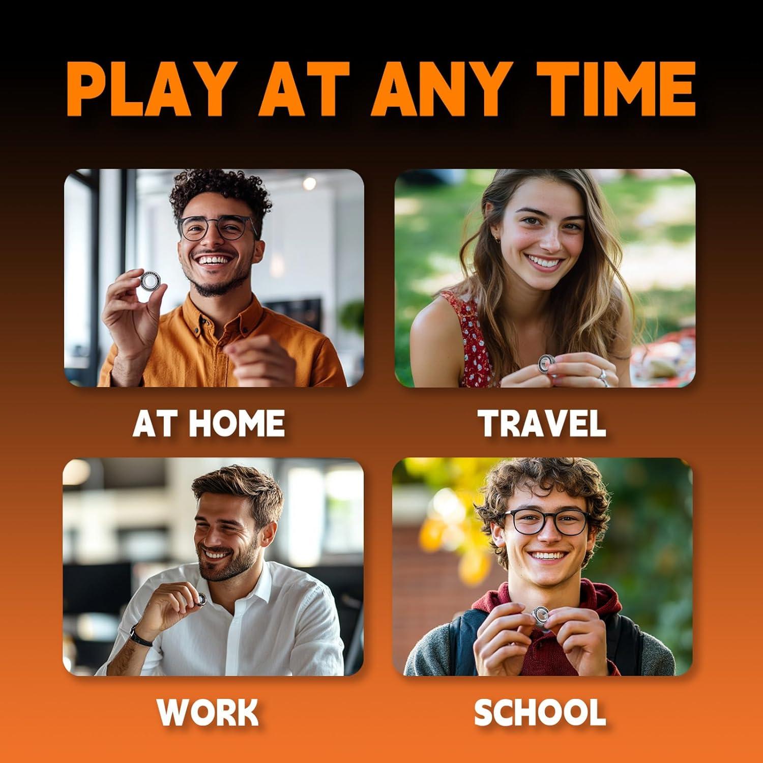 Anillo Fidget Magnético Berotok Alivio Estrés Acero Inoxidable