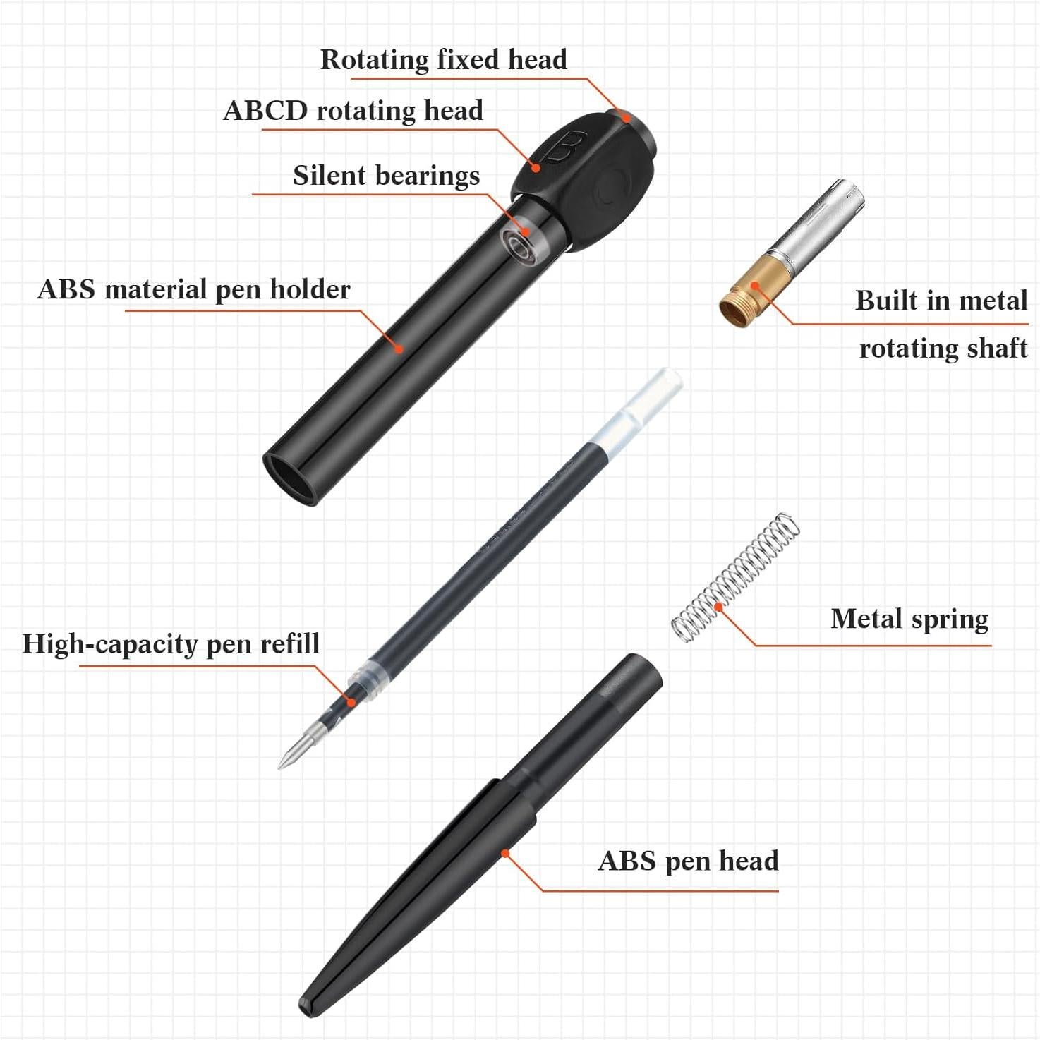 4 Bolígrafos Giratorios Alivio Estrés Dinifee 0.5mm