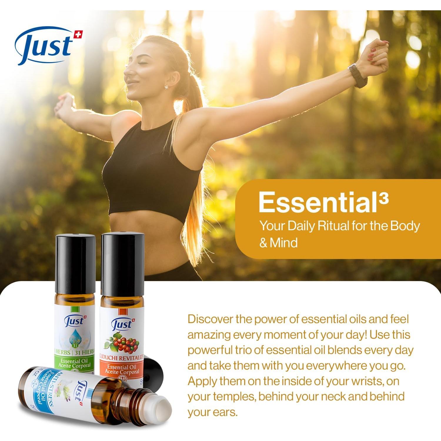 Set de 3 Aceites Esenciales Swiss JUST - Relajación y Antiestrés 5ml