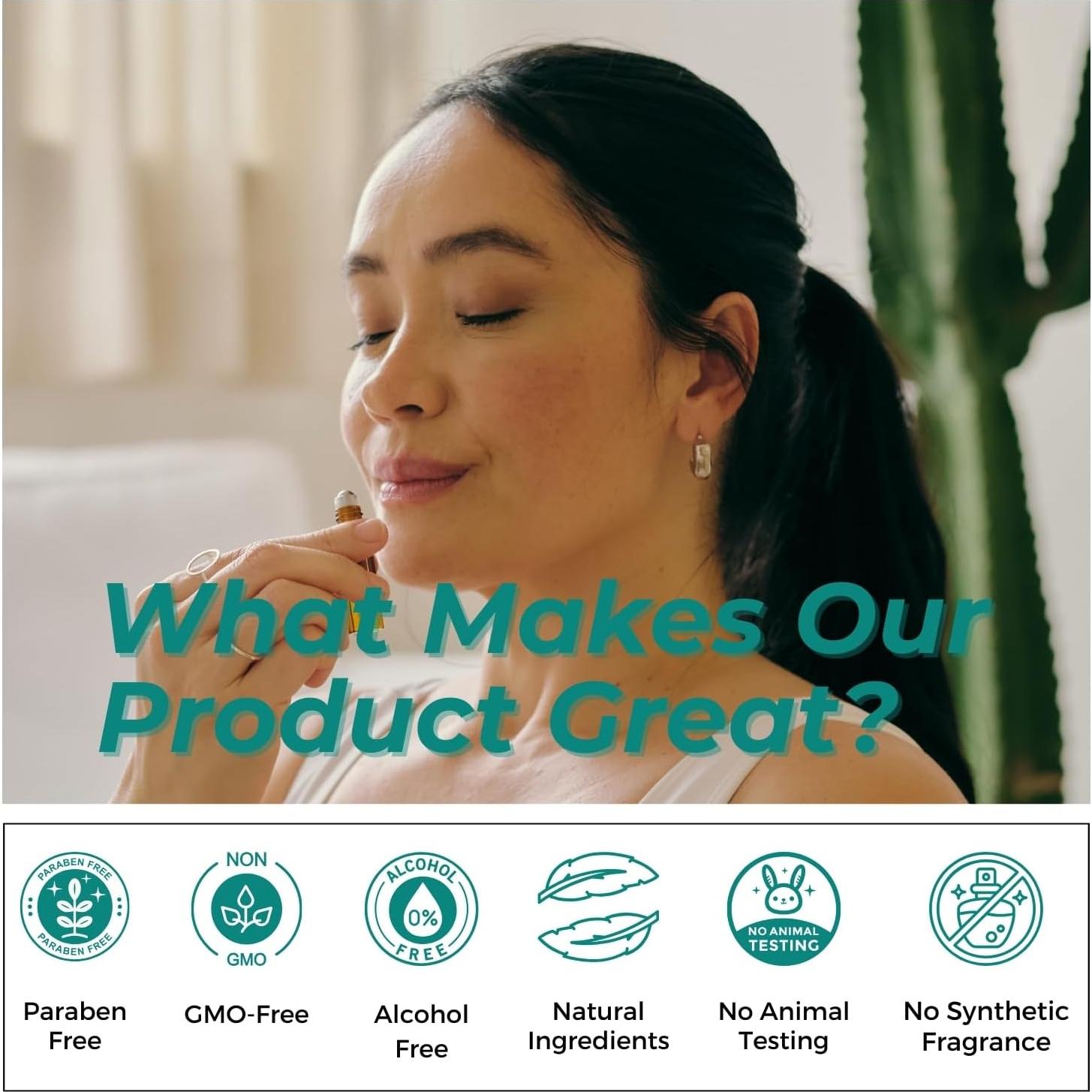 Juego de Aceites Esenciales Roll-On 100% Natural - Relajación, Noche, Equilibrio