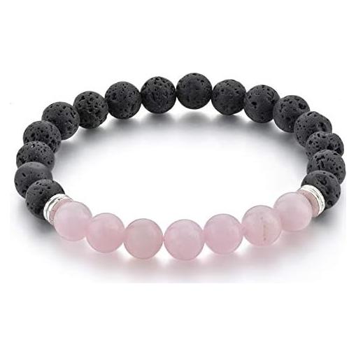 Pulsera difusor de aceite esencial MYSTIQS Cuarzo Rosa Lava