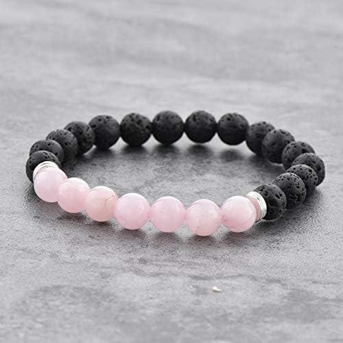 Pulsera difusor de aceite esencial MYSTIQS Cuarzo Rosa Lava