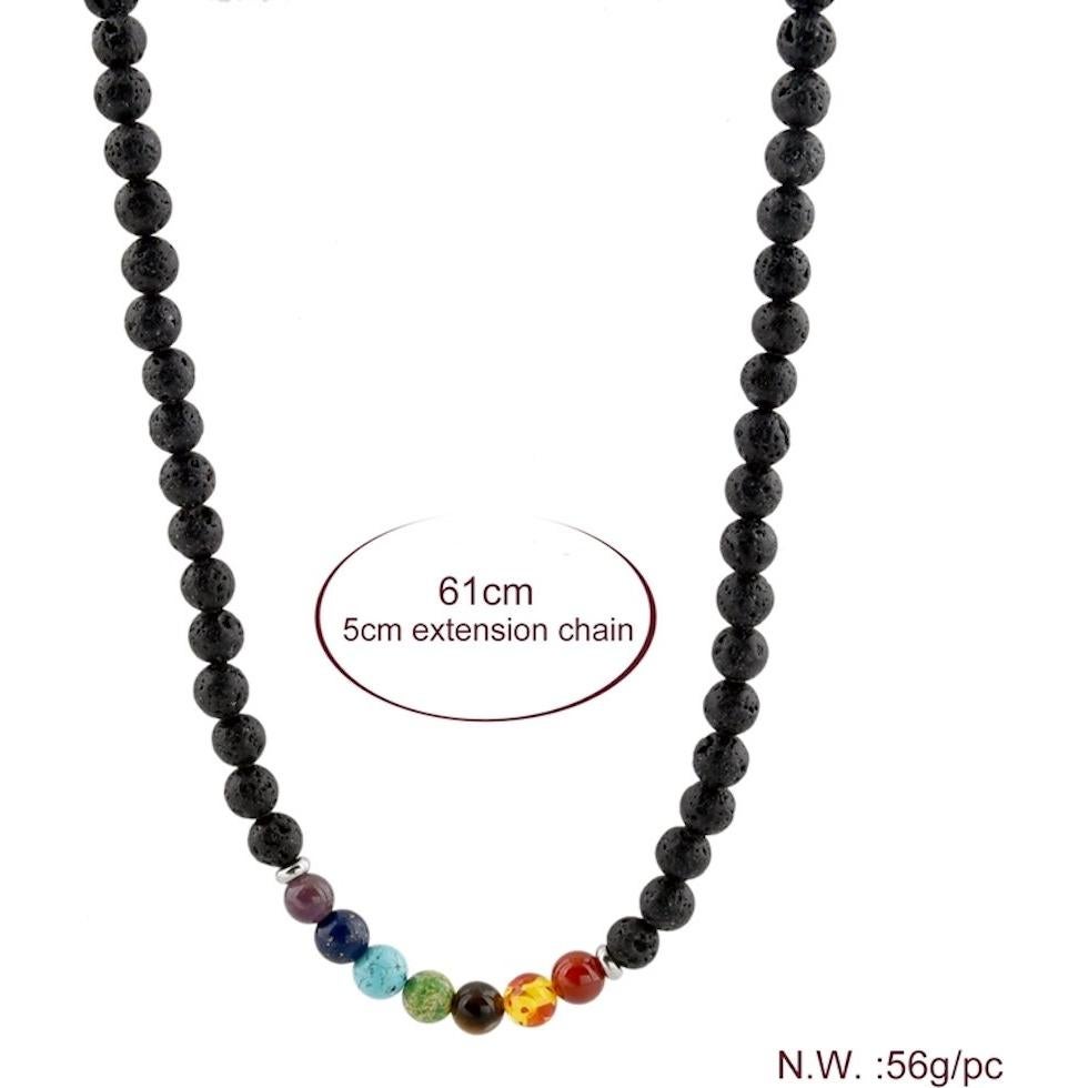 Collar de Lava Volcánica Mystiqs 45.72 cm Aromaterapia