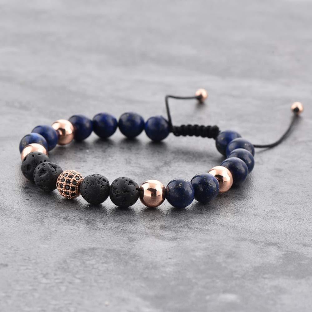 Pulsera Volcánica MYSTIQS de Lava y Lapis Lazuli Unisex